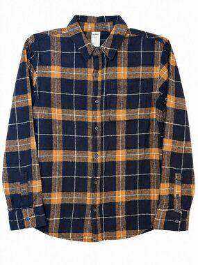 Anko Kids Size 12 Plaid Flannel Shirt Brown Black 100% Cotton NWT Soft Workwear